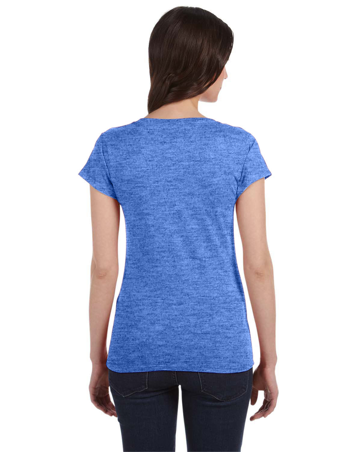 Women's SoftStyle® Fitted V-Neck T-Shirt - Heather Royal