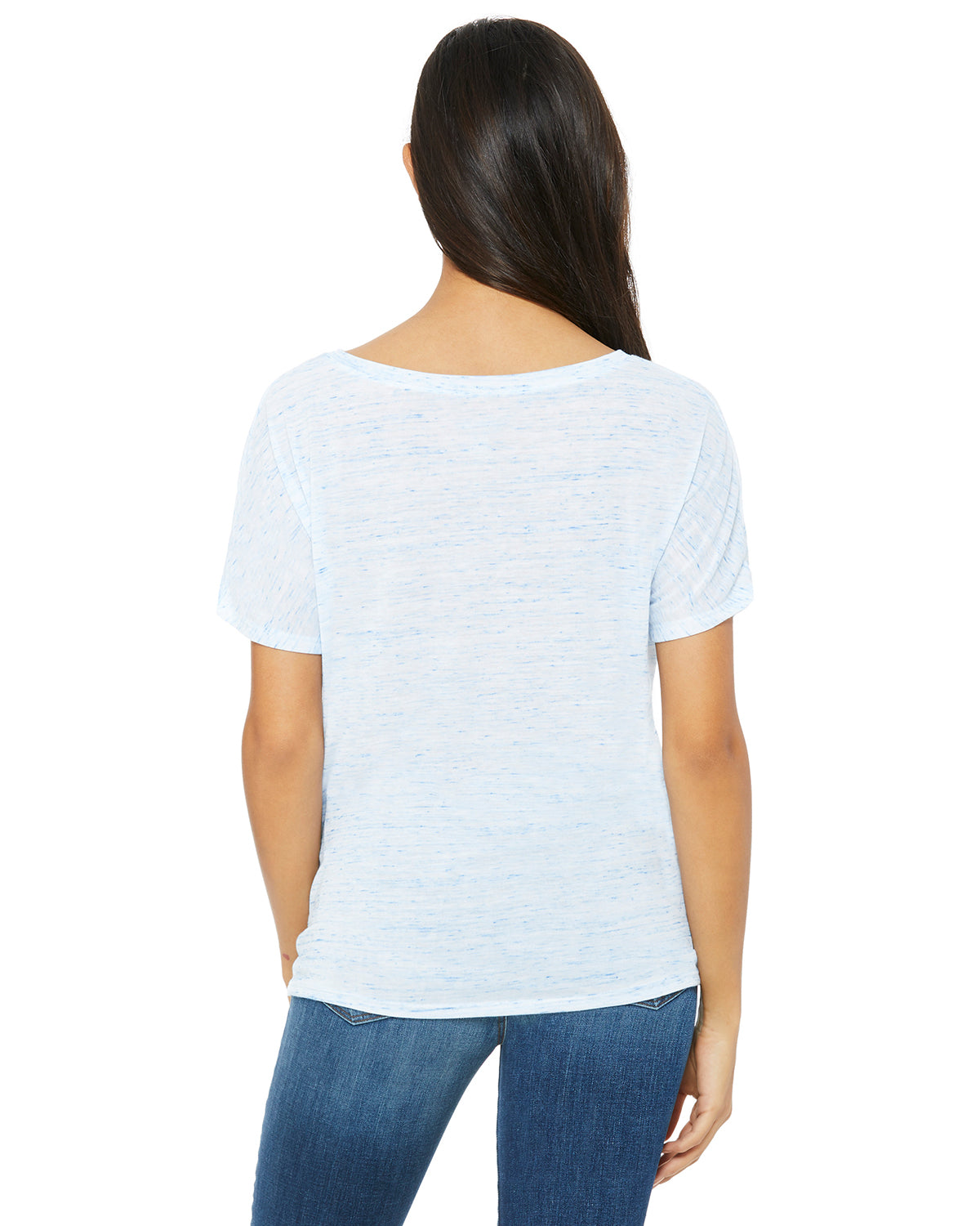 Women's Slouchy V-Neck T-Shirt - Blue Marble