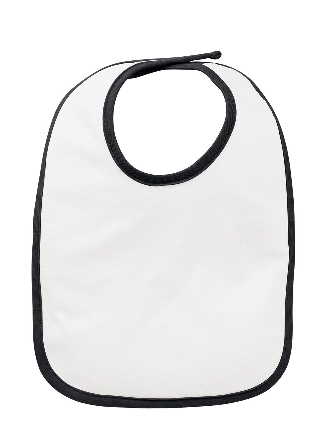 Infant Jersey Contrast Trim Velcro™ Bib - White / Black
