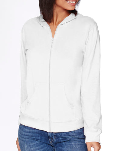 Unisex Sueded Full-Zip Hoodie - White