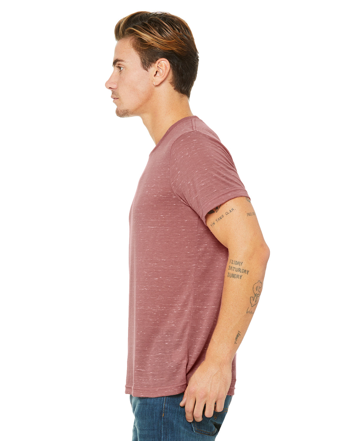 Unisex Poly-Cotton Short-Sleeve T-Shirt - Mauve Marble