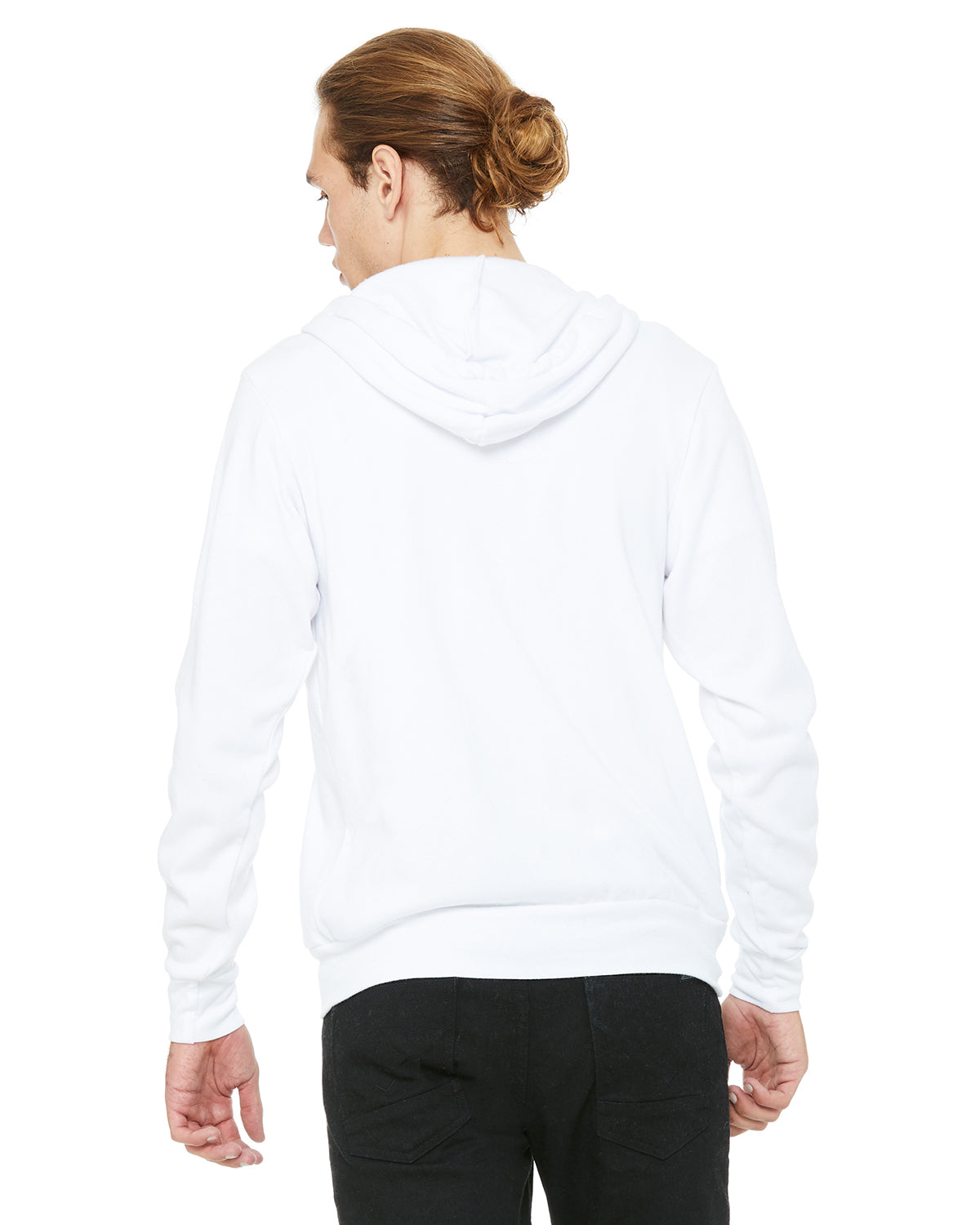 Unisex Poly-Cotton Sponge Fleece Full-Zip Hoodie - White