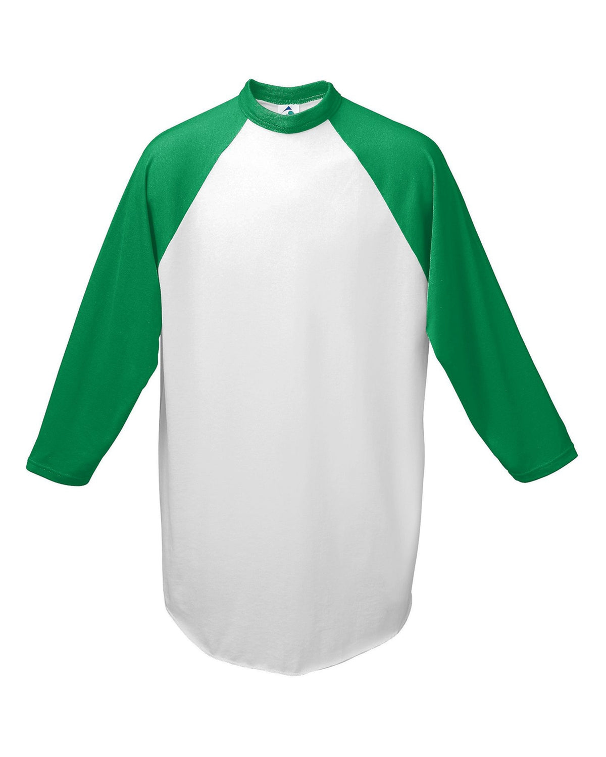 Youth Three-Quarter Sleeve Baseball Jersey - White / Kelly