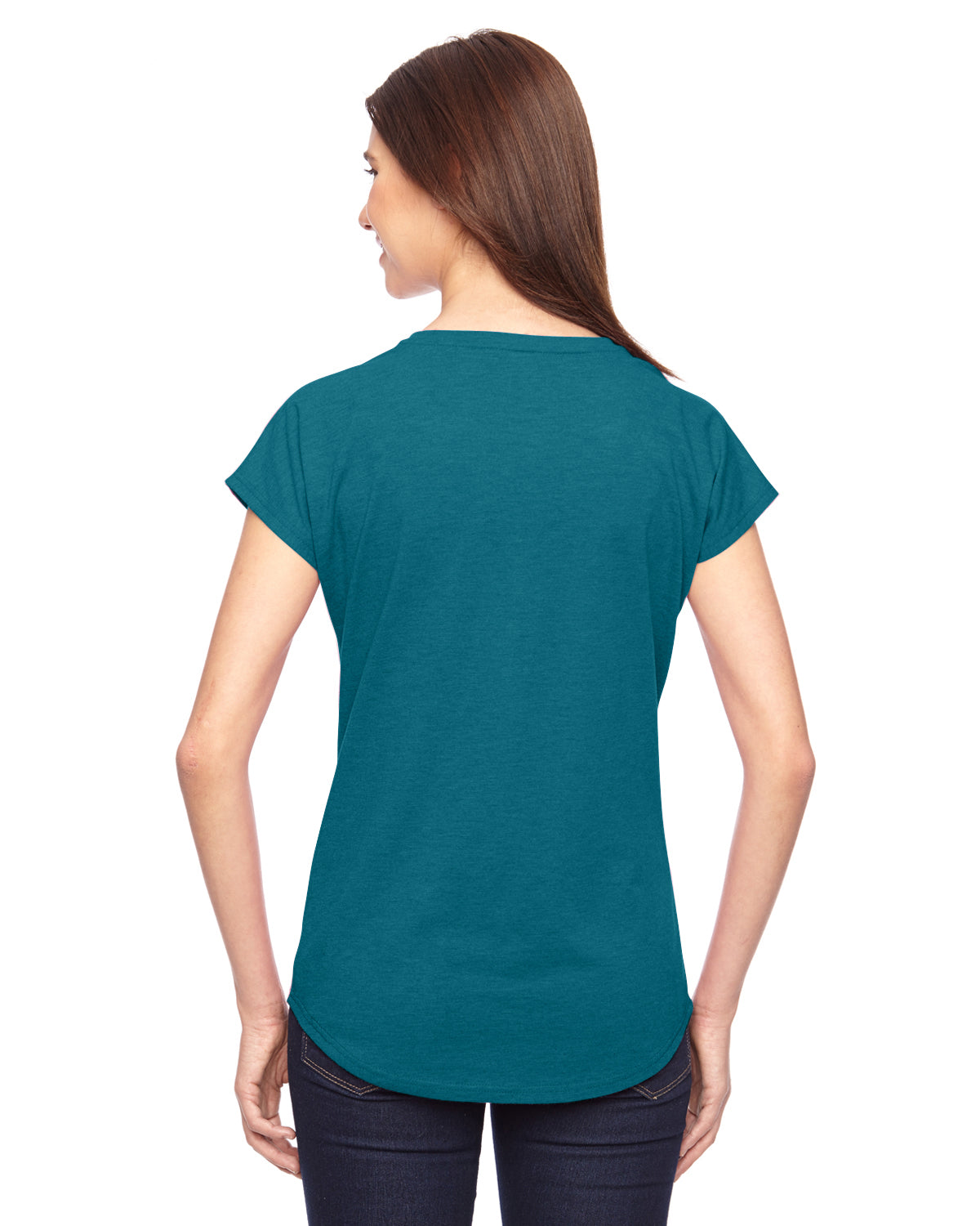 Women's Triblend V-Neck T-Shirt - Heather Galapagos Blue