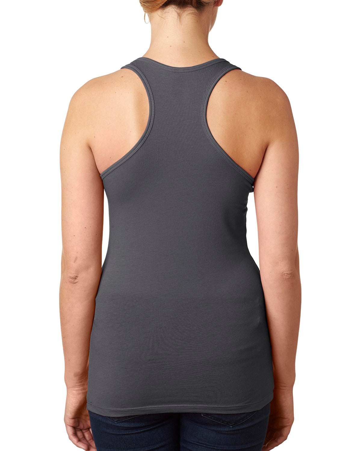 Women's Spandex Jersey Racerback Tank - Dark Gray