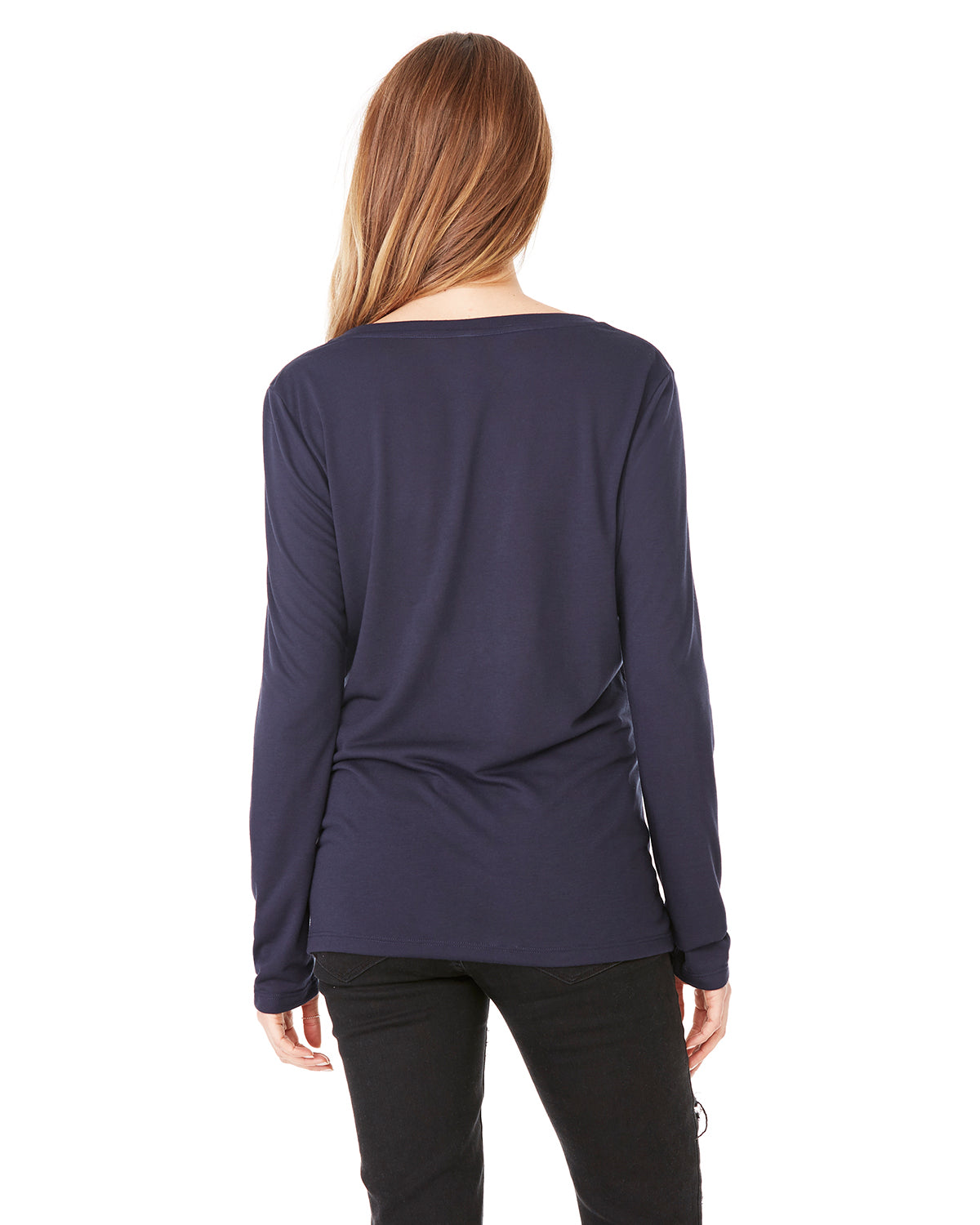 Women's Flowy Long-Sleeve V-Neck - Midnight