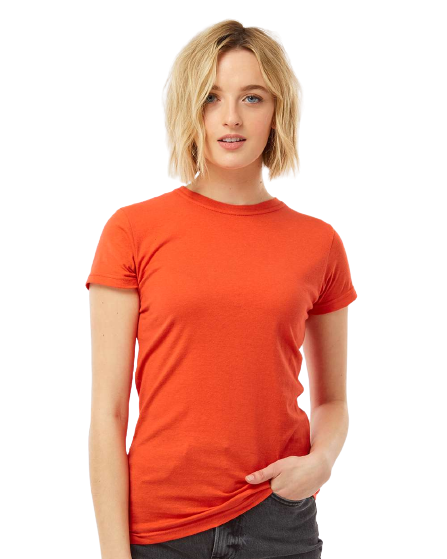 Women's Slim Fit Fine Jersey Tee - Orange