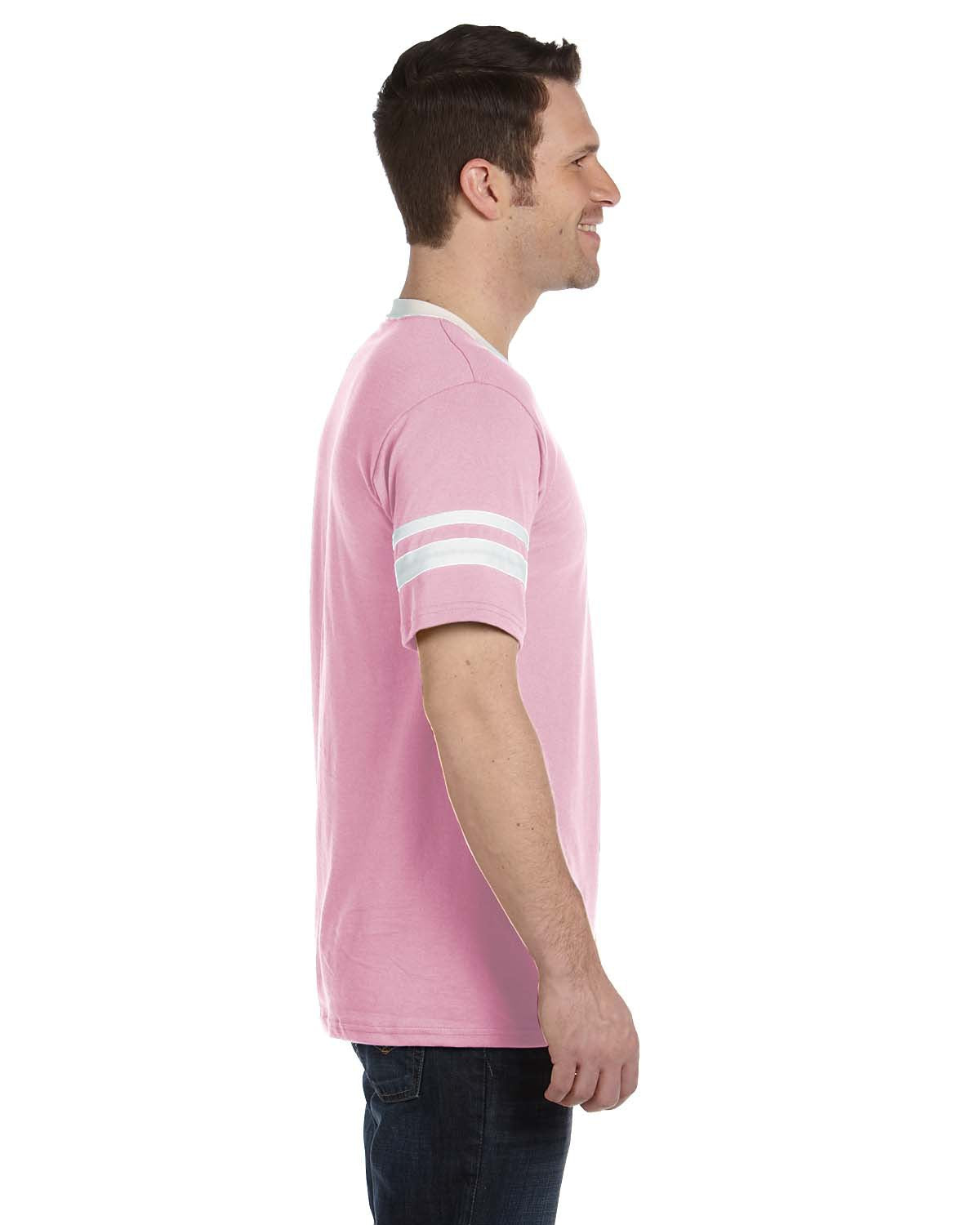 Unisex Sleeve Stripe Jersey - Pink / White