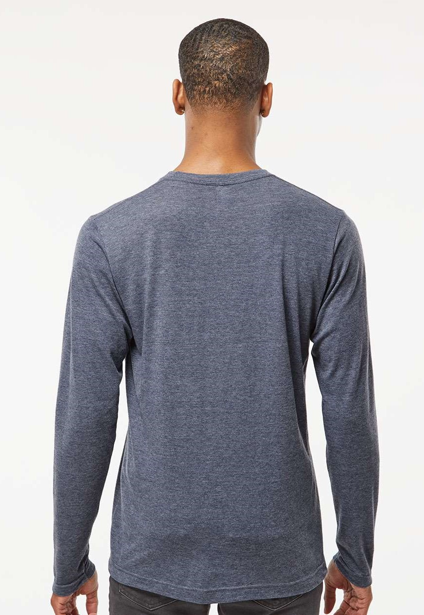 Unisex Poly-Rich Long Sleeve Tee - Heather Navy