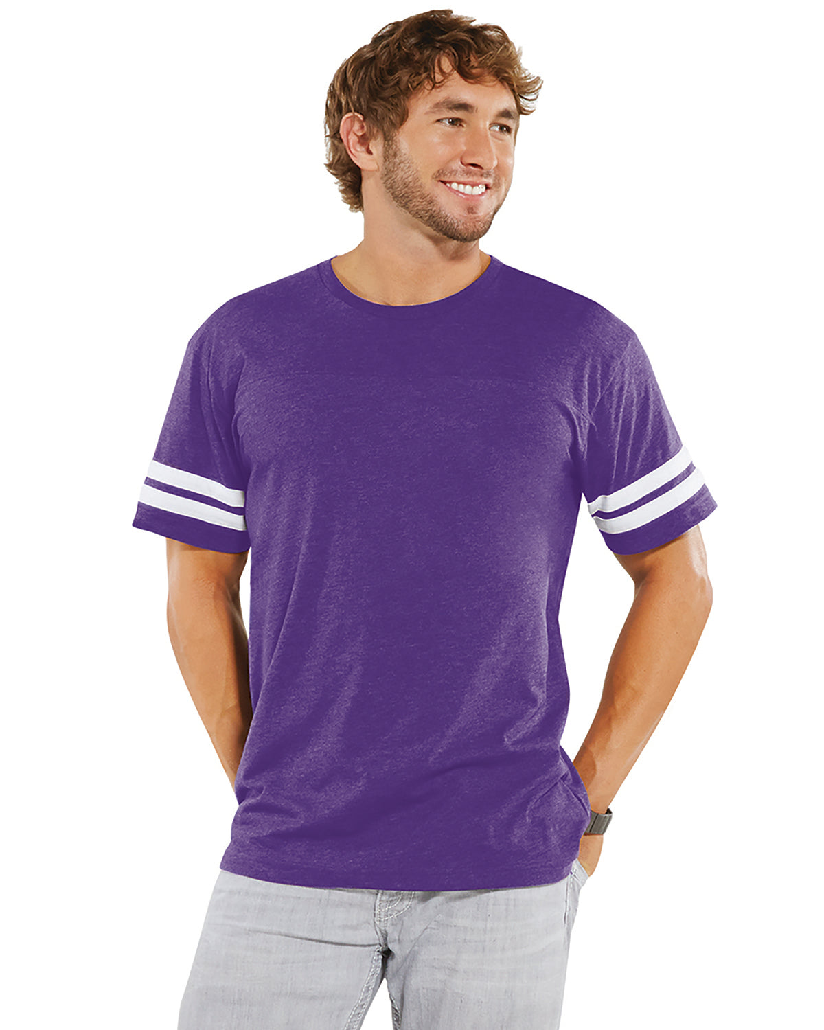 Men's Football T-Shirt - Vintage Purple / Blend White