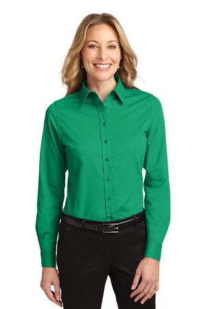 Women's Long Sleeve Easy Care Shirt - Court Green