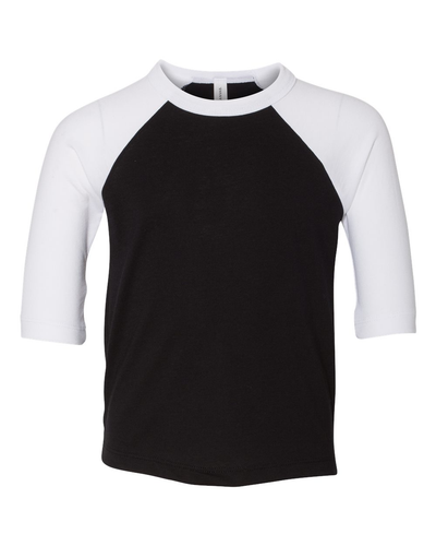Toddler 3/4-Sleeve Baseball T-Shirt - Black / White