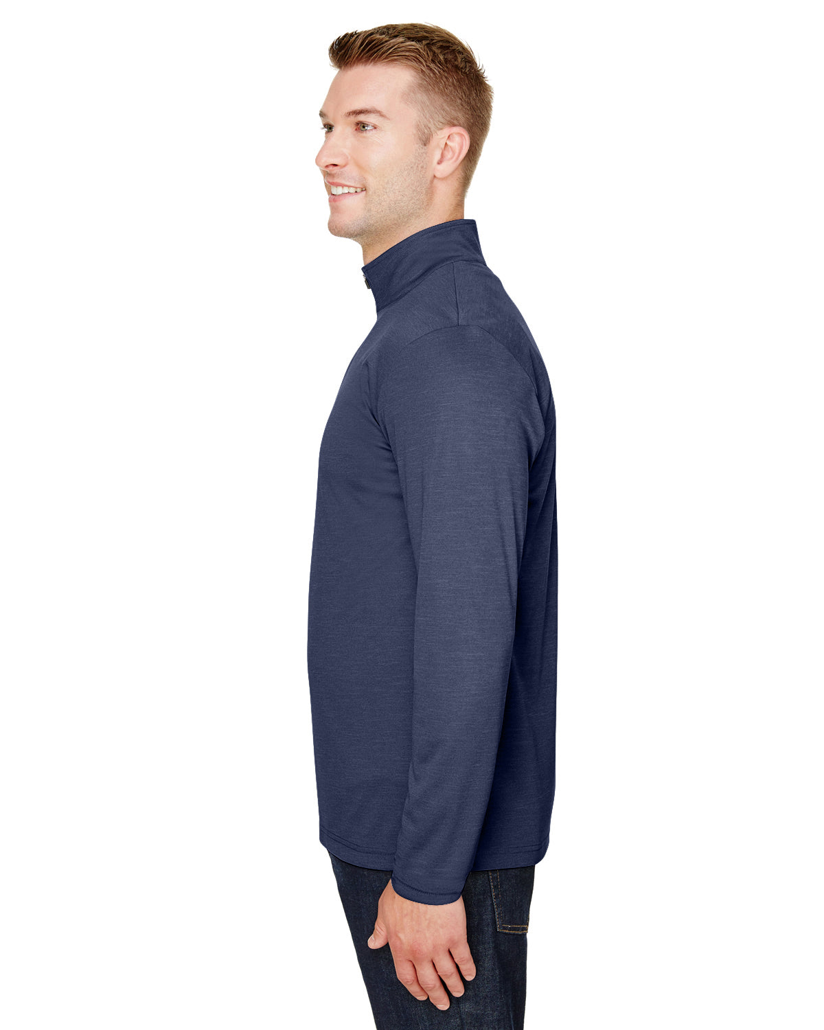 Men's Zone Sonic Heather Performance Quarter-Zip - Sport Dark Navy Heather