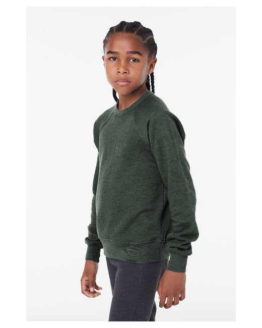 Youth Sponge Fleece Raglan Sweatshirt - Heather Forest