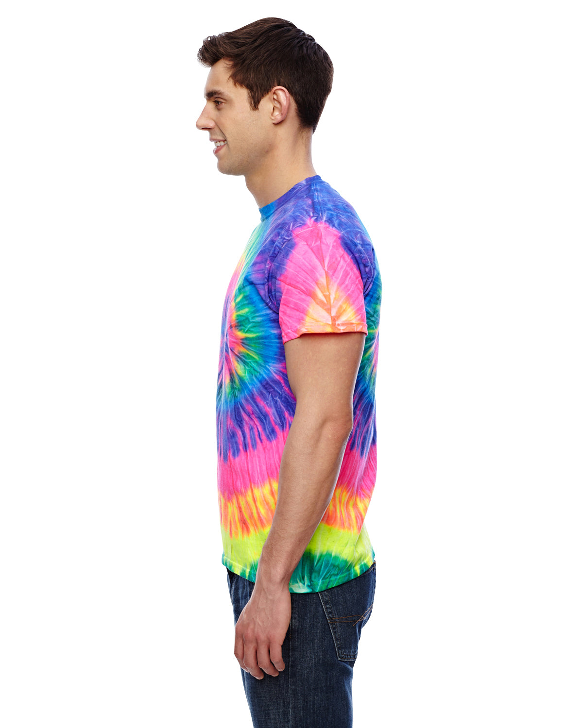 Unisex 100% Cotton T-Shirt - Neon Rainbow