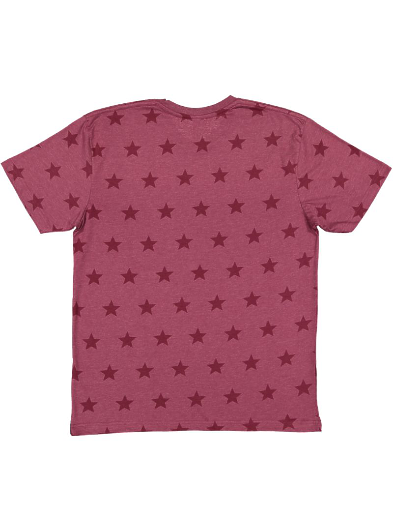 Unisex Star Print T-Shirt - Burgundy Star