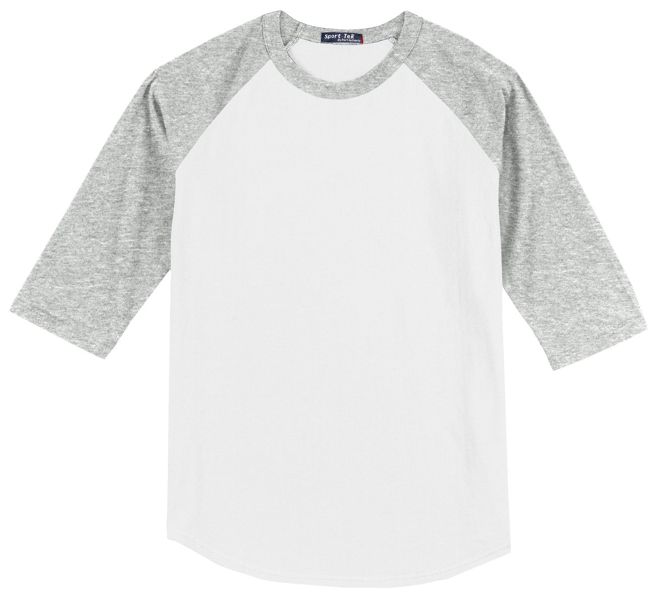 Youth Colorblock Raglan Jersey - White / Gray Heather