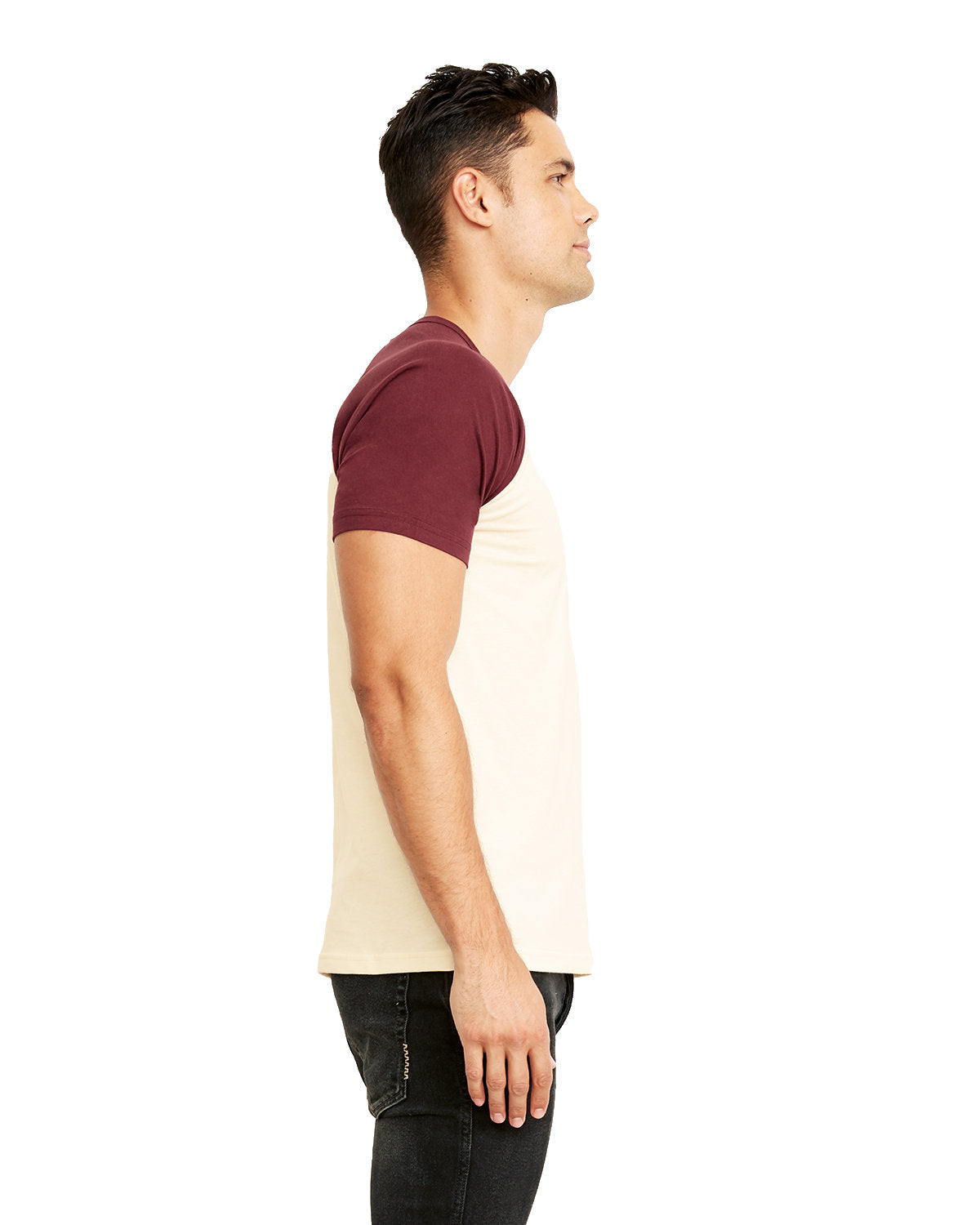 Unisex Raglan Short-Sleeve T-Shirt - Maroon / Natural