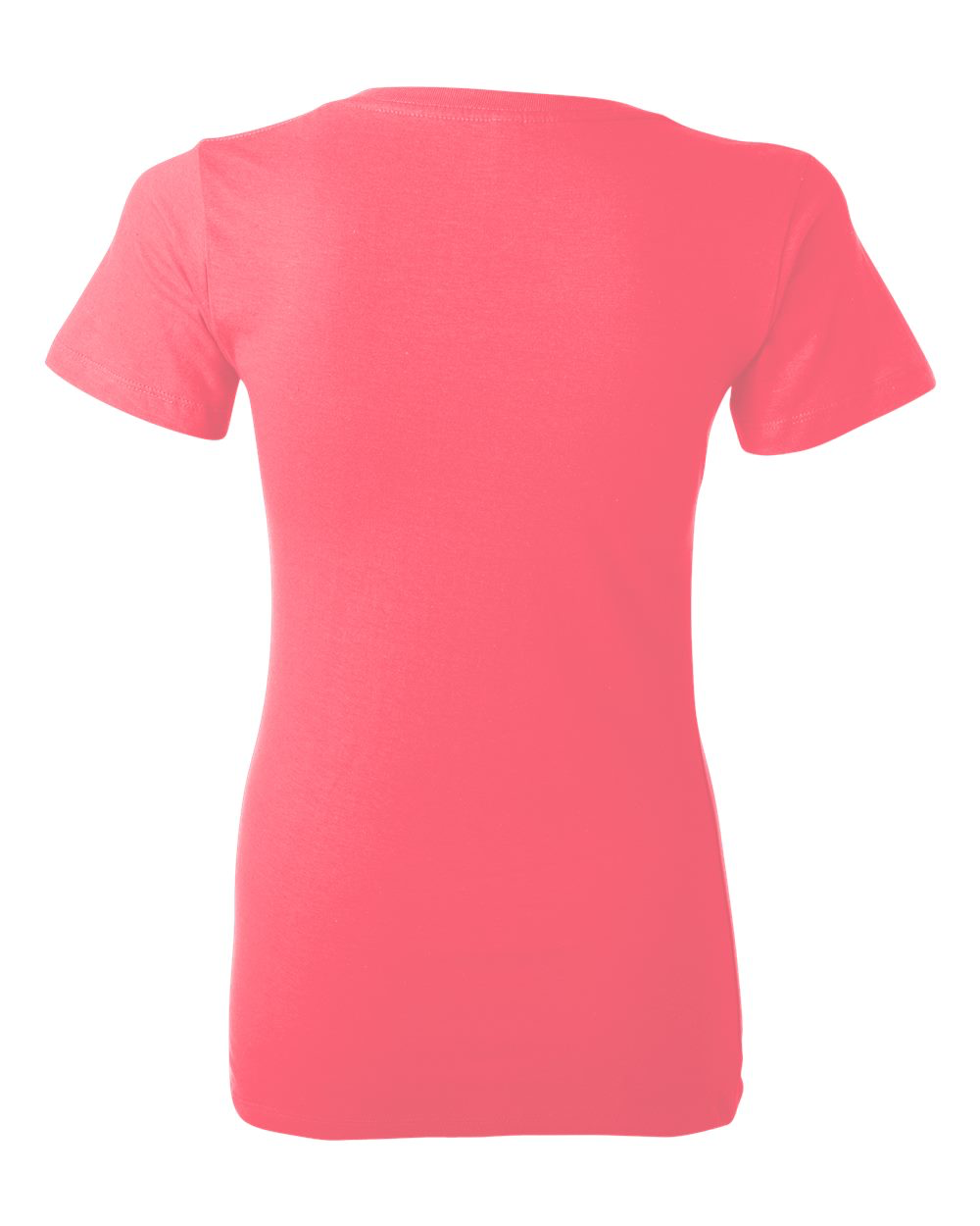 Ladies' Jersey Short-Sleeve Deep V-Neck T-Shirt - Neon Pink