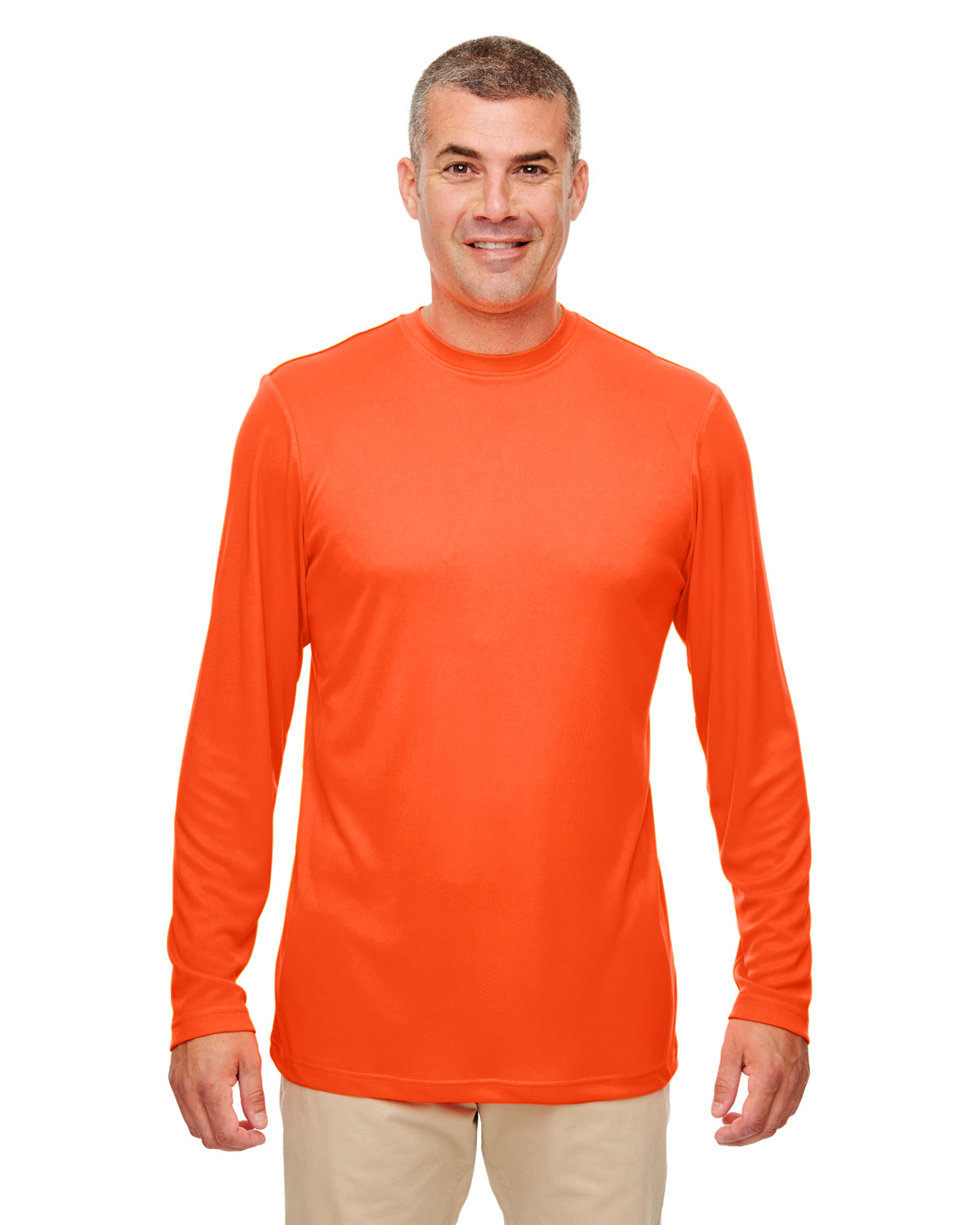 Men's Cool & Dry Performance Long-Sleeve Top - Bright Orange