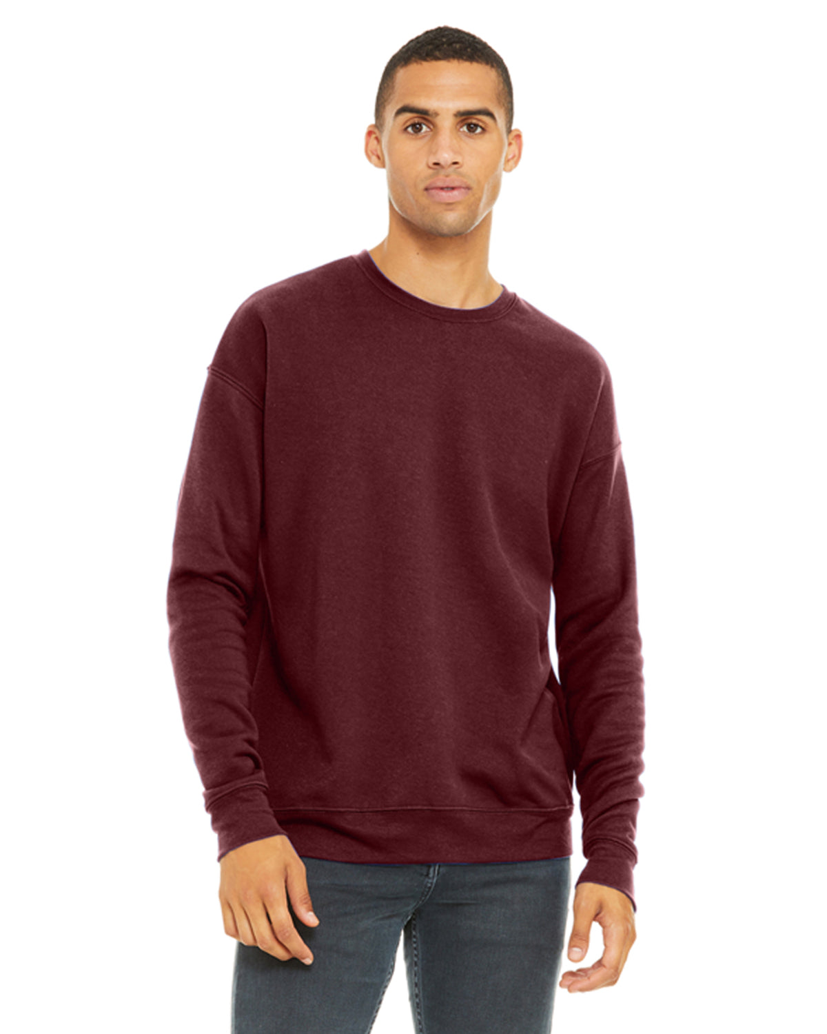 Unisex Drop Shoulder Fleece - Maroon