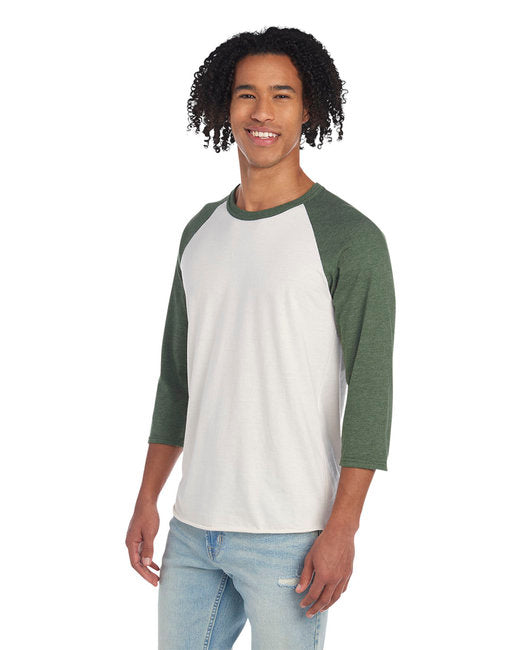 Unisex Premium Blend Raglan Baseball T-Shirt - SW CRM HT/ ML GN