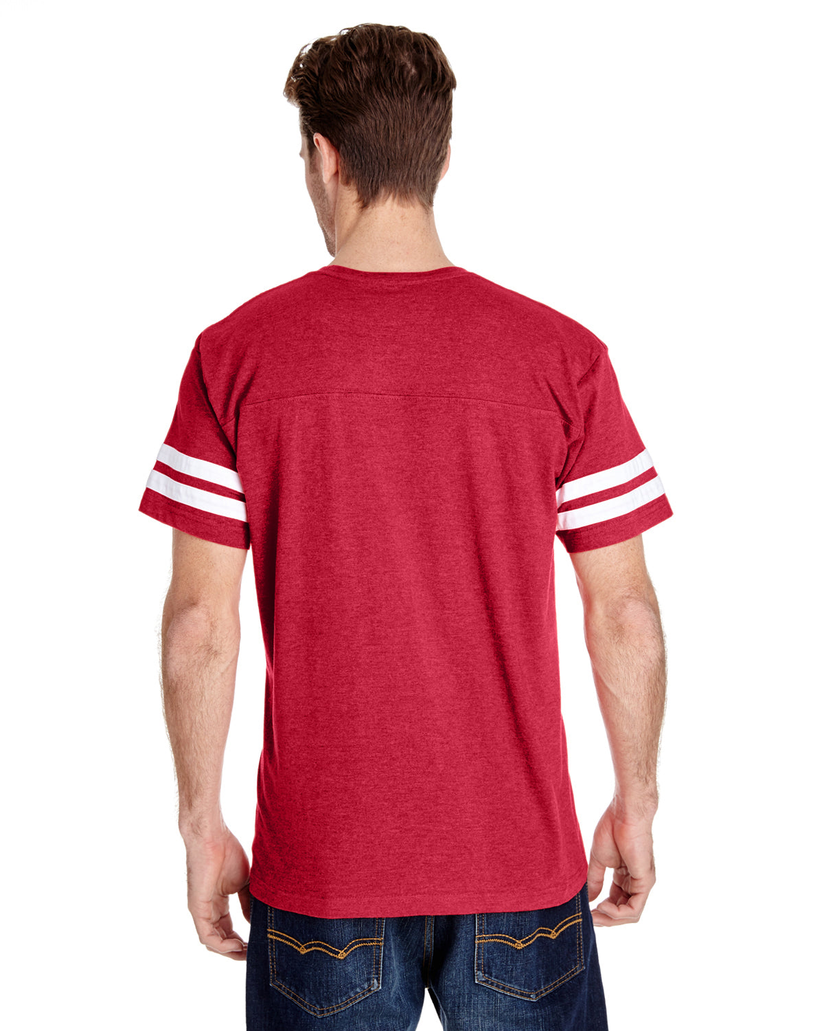Men's Football T-Shirt - Vintage Red / Blend White