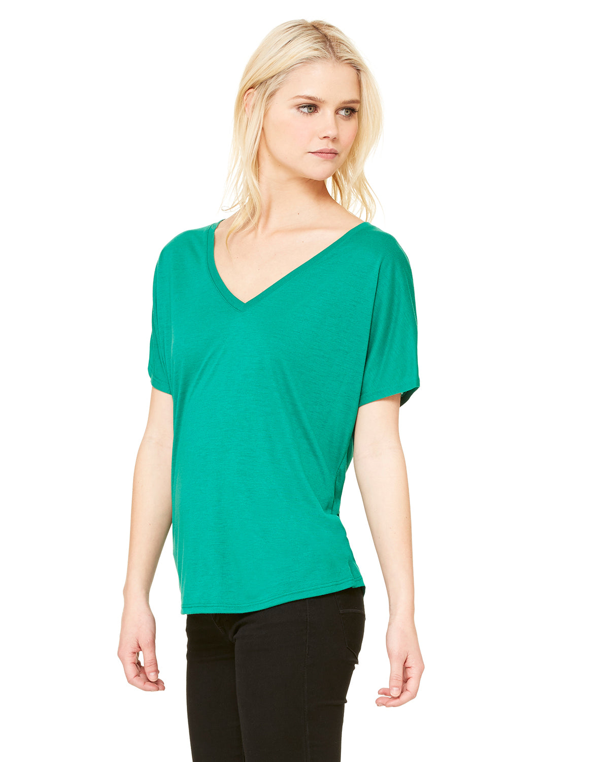 Women's Slouchy V-Neck T-Shirt - Kelly