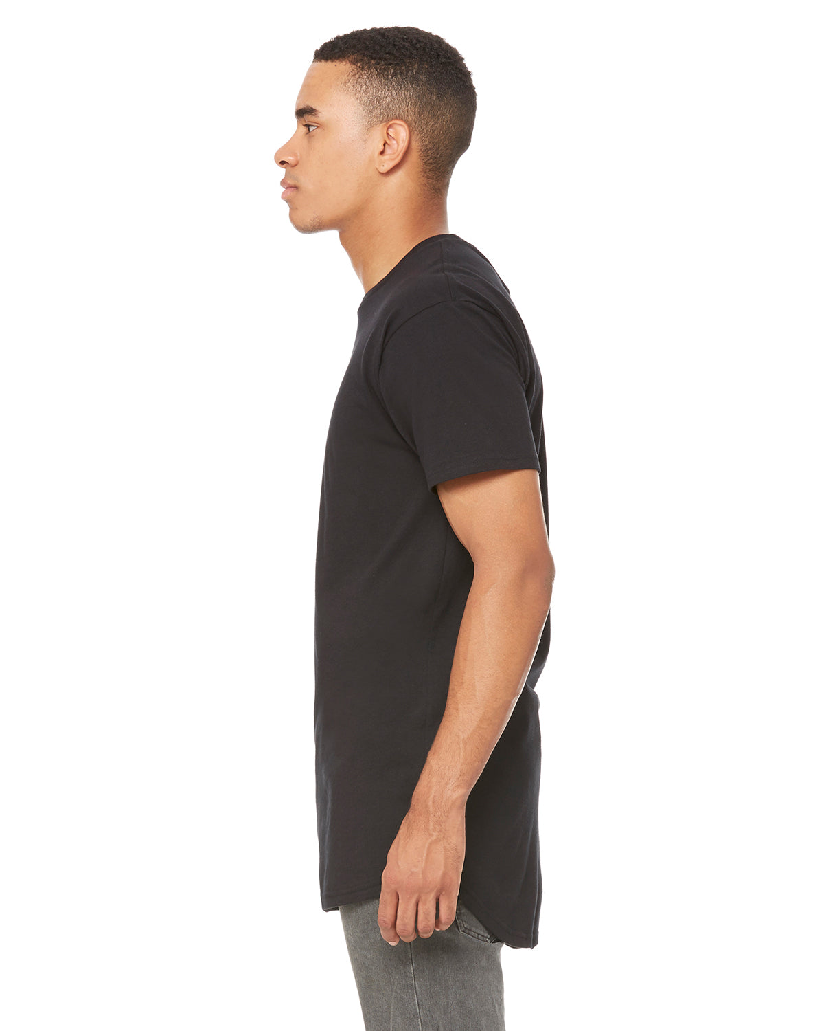 Men's Long Body Urban T-Shirt - Black