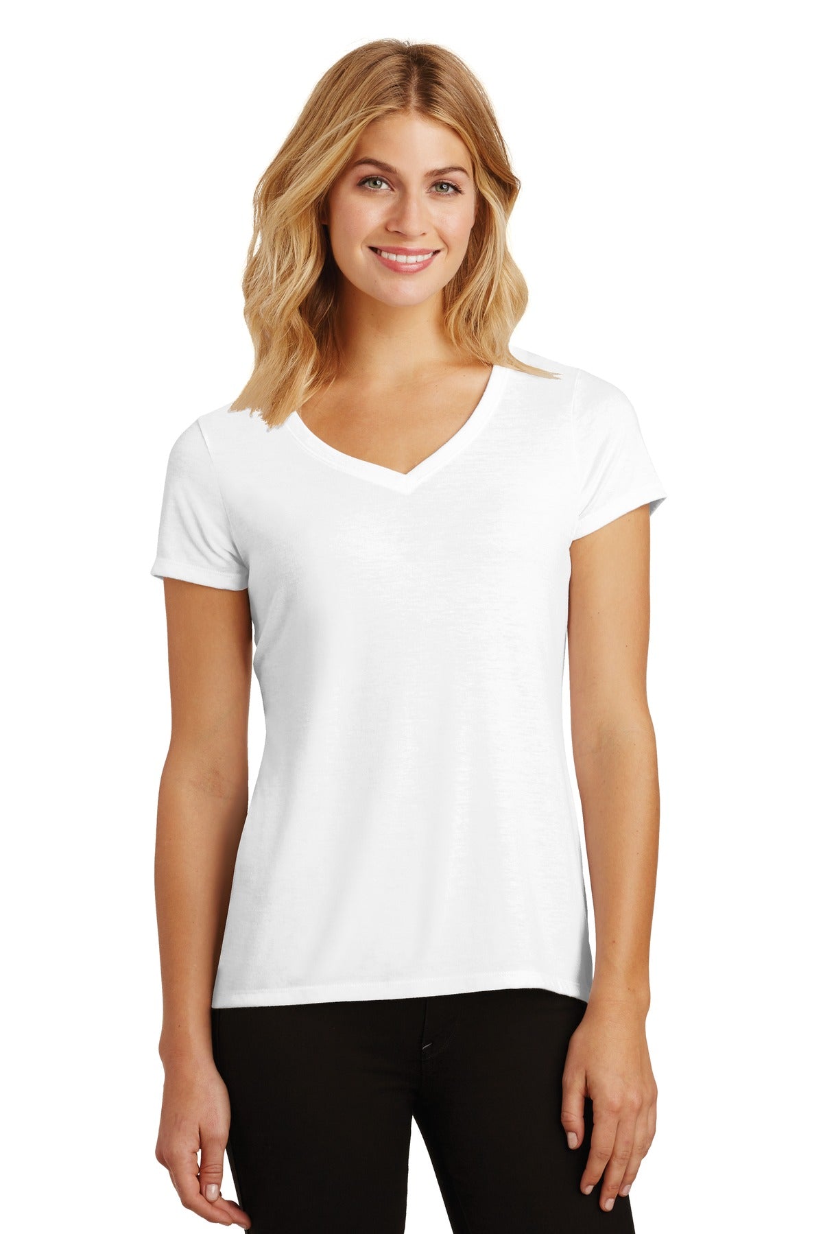 Women's Perfect Tri V-Neck Tee - White