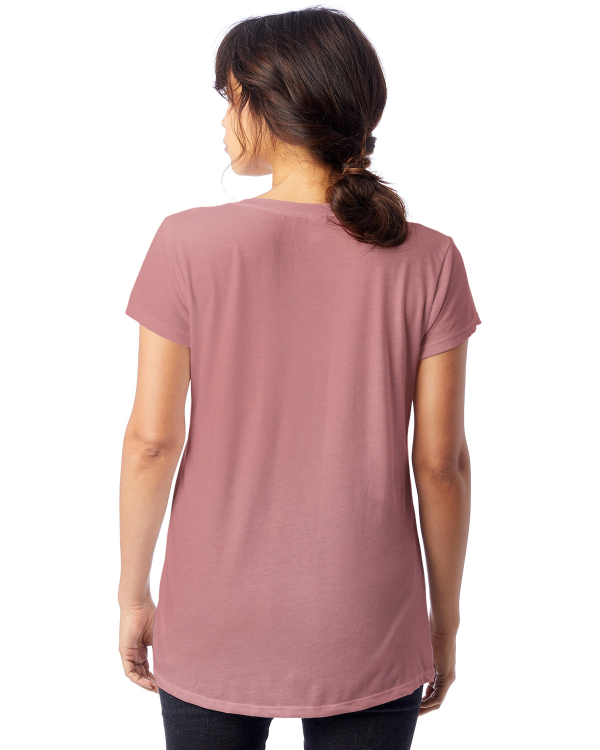 Women's Slinky-Jersey V-Neck T-Shirt - Rose Bloom