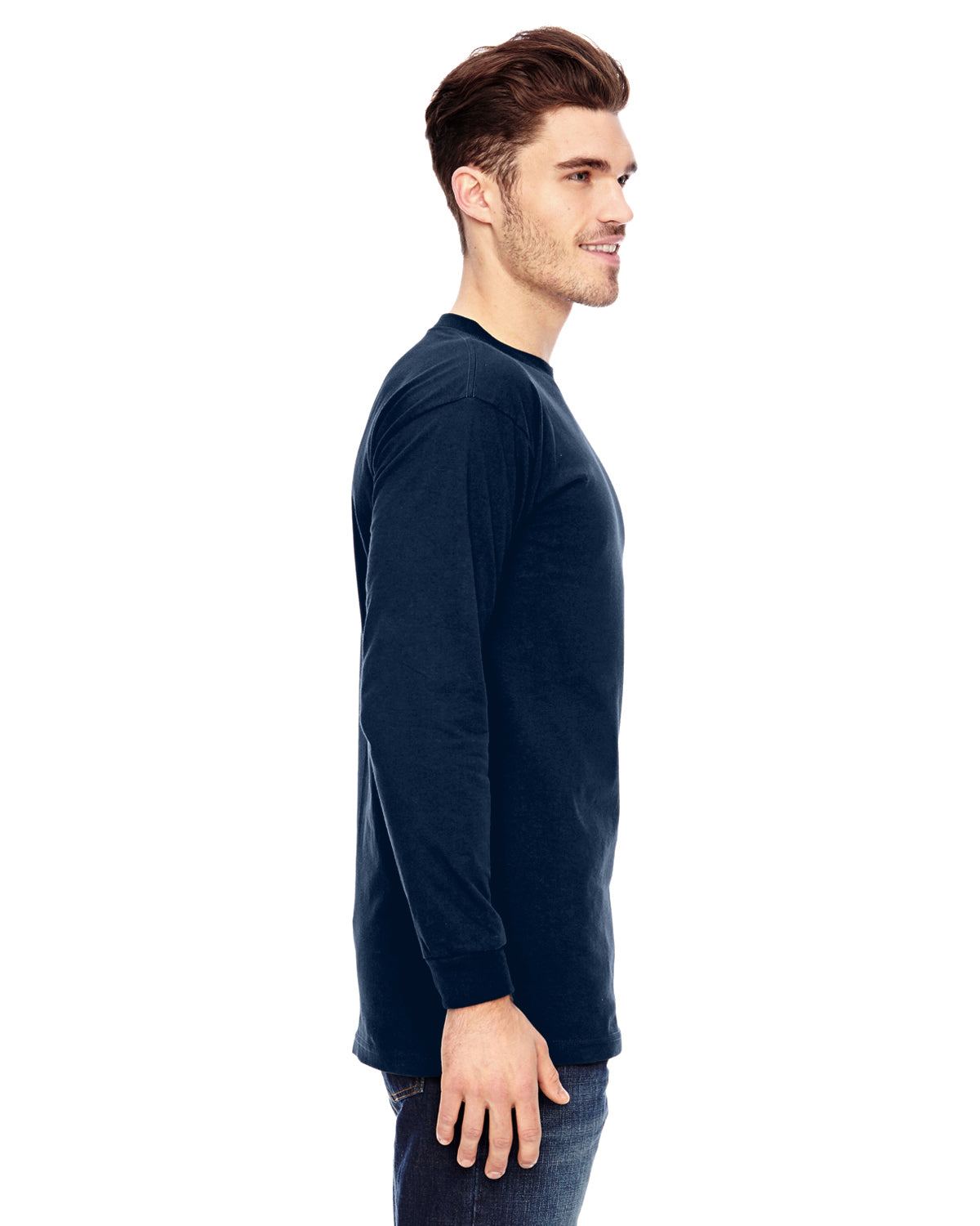 Unisex 100% Cotton Long Sleeve T-Shirt - Navy