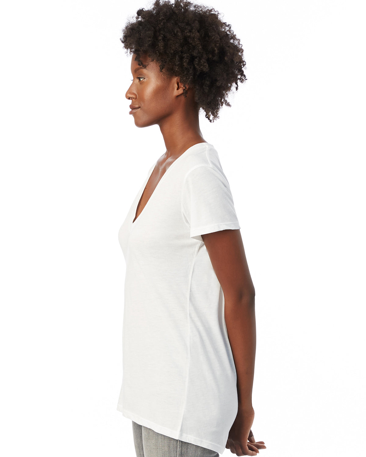 Women's Slinky-Jersey V-Neck T-Shirt - White