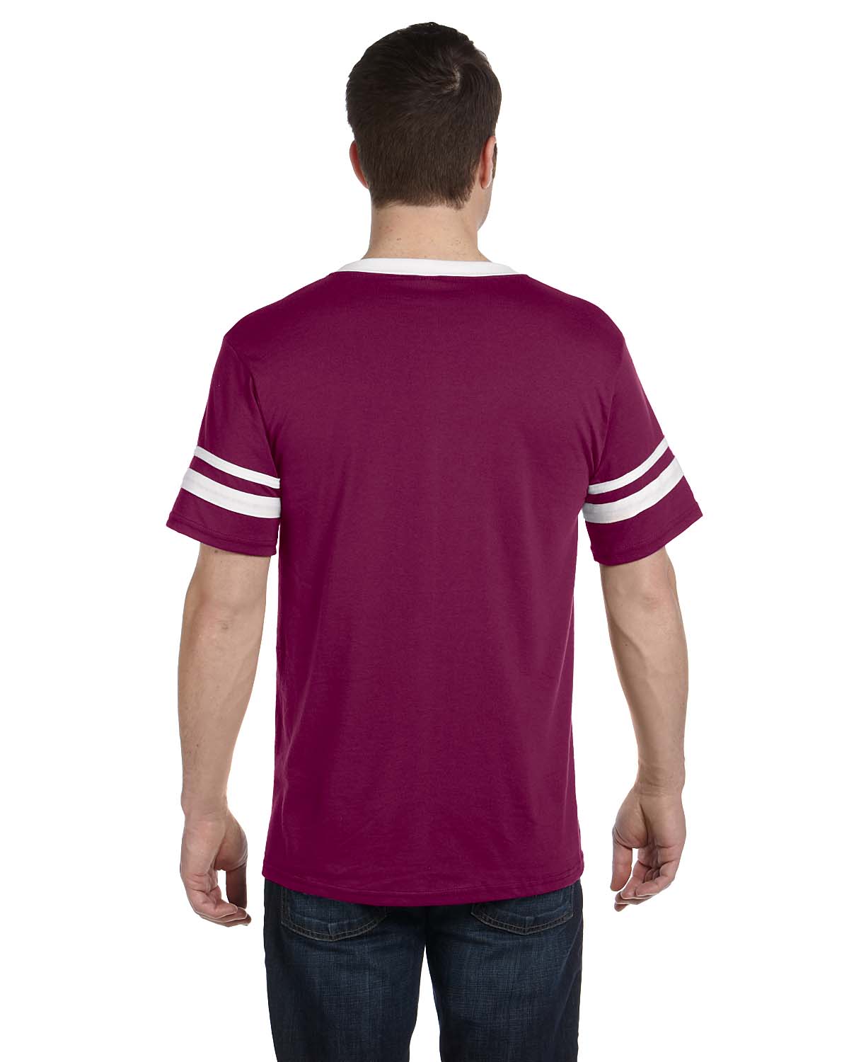 Unisex Sleeve Stripe Jersey - Maroon / White