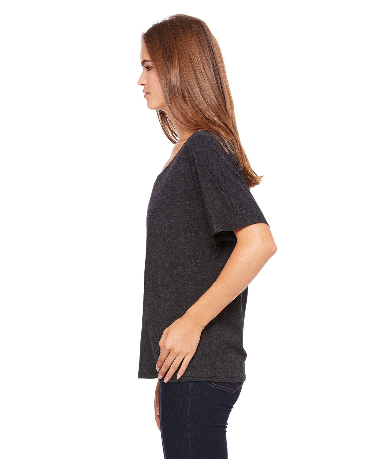 Women's Slouchy T-Shirt - Charcoal Black Triblend