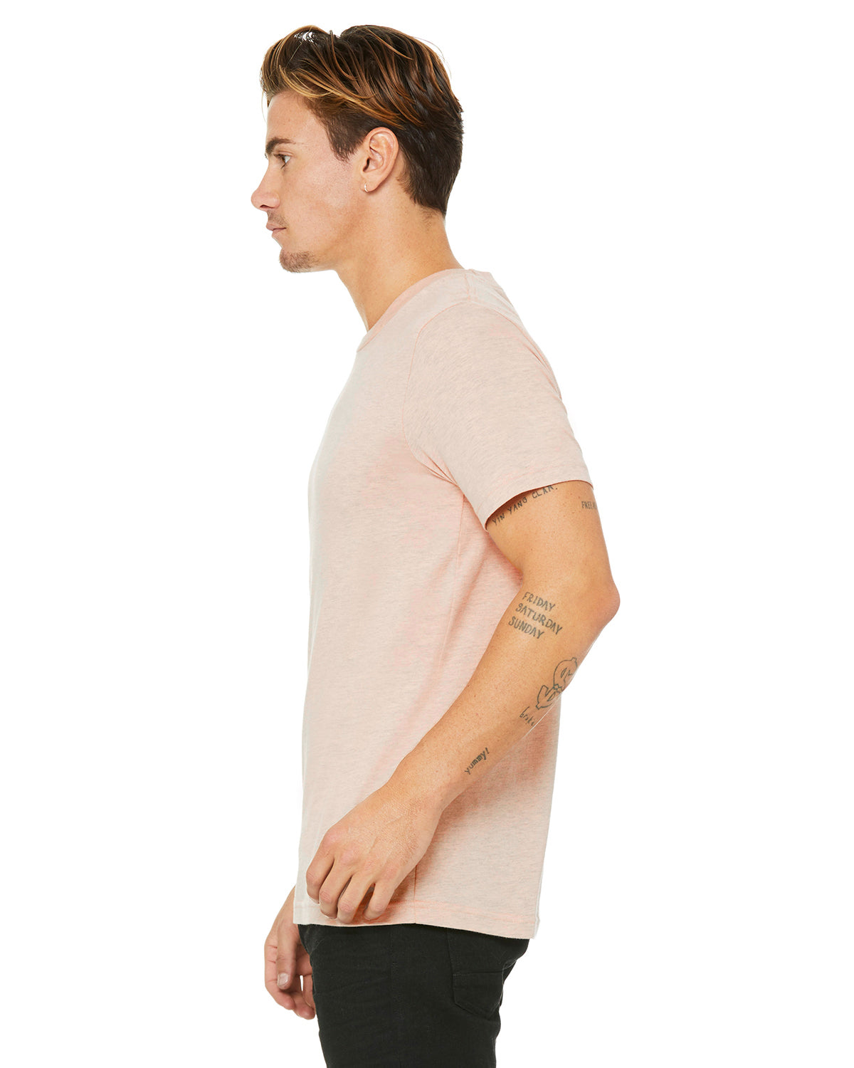 Unisex Heather CVC T-Shirt - Heather Prism Peach