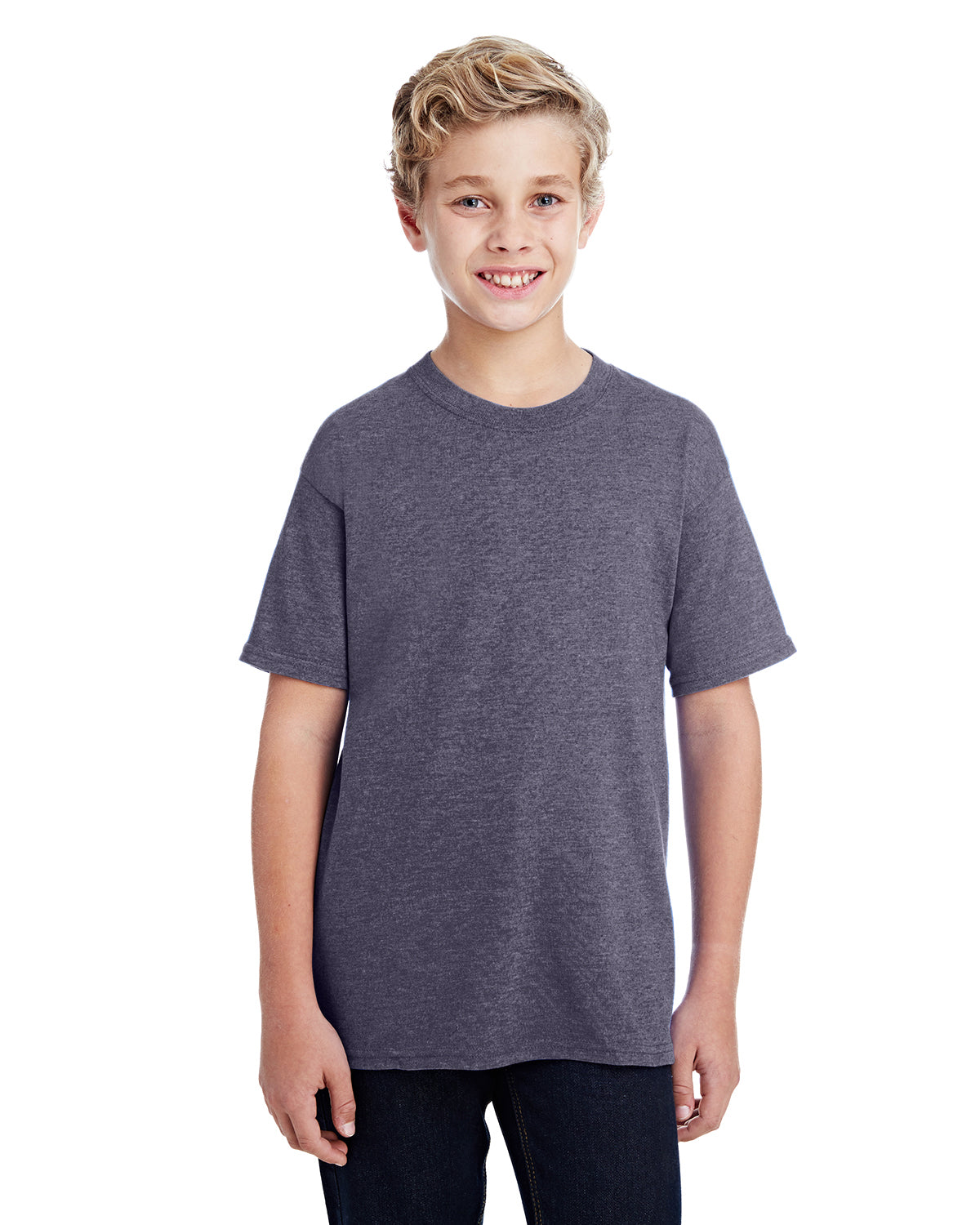 Youth 50/50 T-Shirt - Heather Sport Dark Navy
