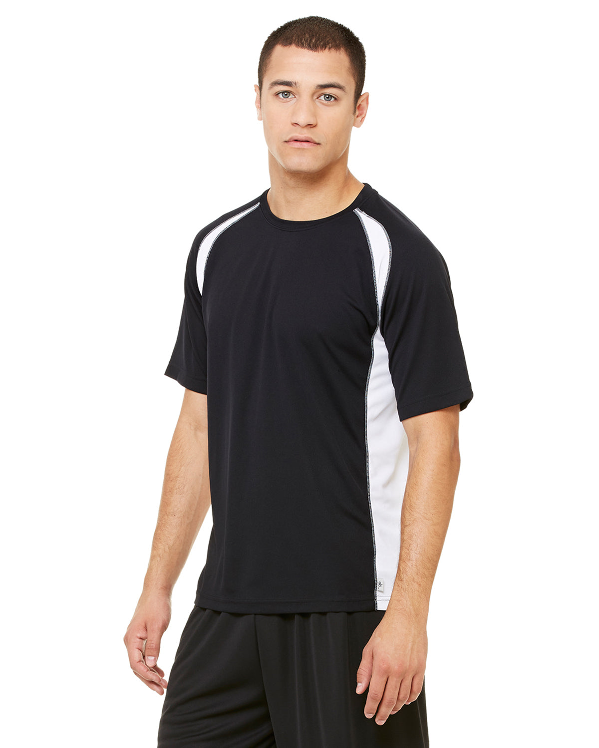 Unisex Colorblocked Short-Sleeve T-Shirt - Black / White / Gray