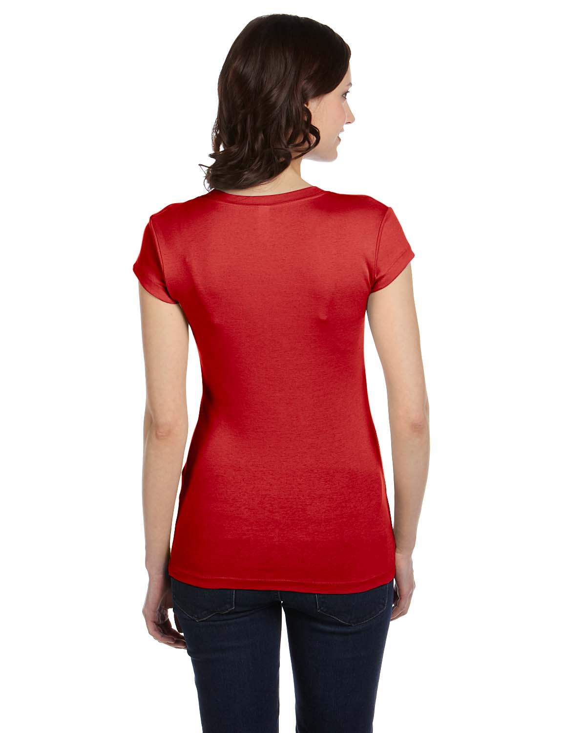 Women's Sheer Mini Rib Short-Sleeve T-Shirt - Red