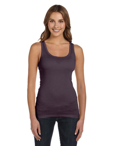 Women's Sheer Mini Rib Tank - Plum