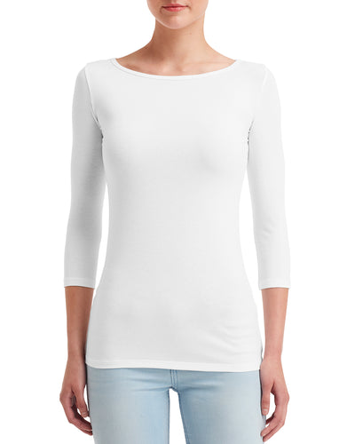 Women's Stretch 3/4 Sleeve T-Shirt - White