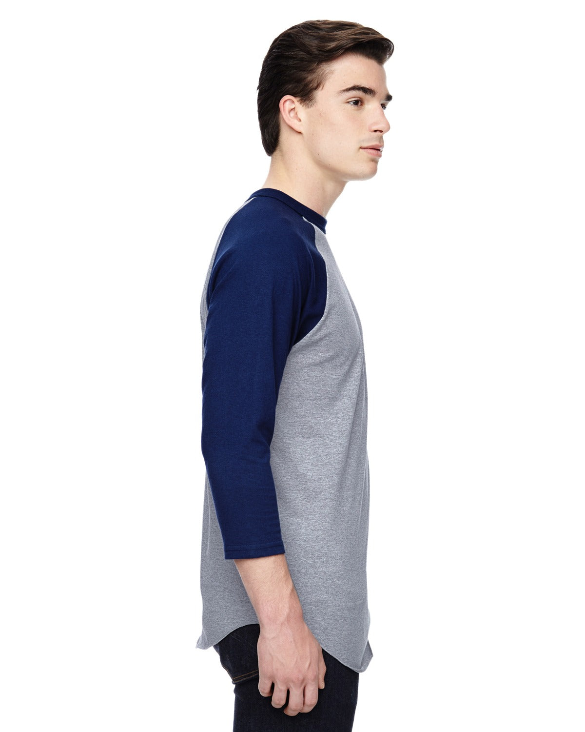 Unisex 3/4-Sleeve Baseball Jersey - Athletic Heather / Navy