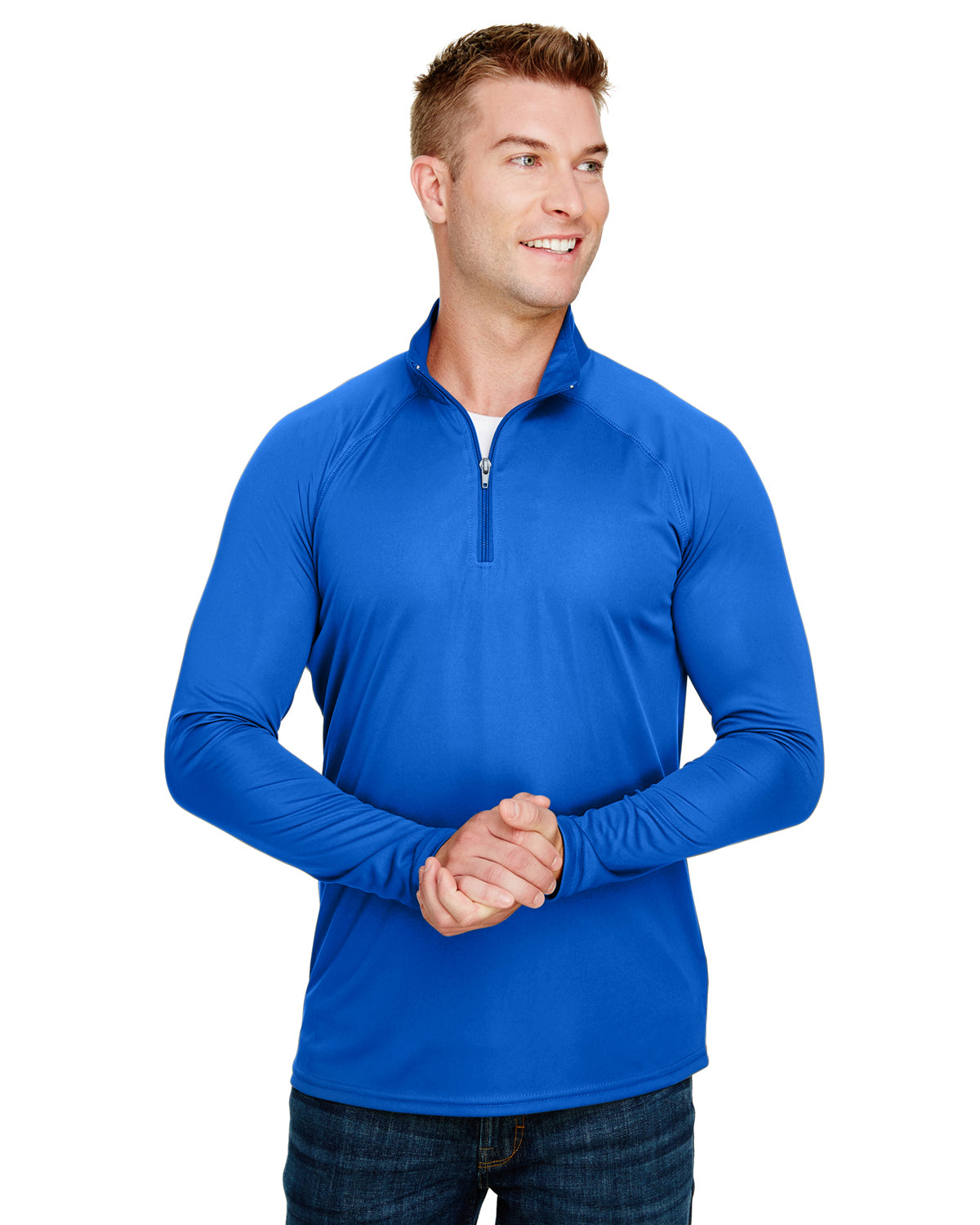 Unisex Daily Polyester 1/4 Zip - Royal