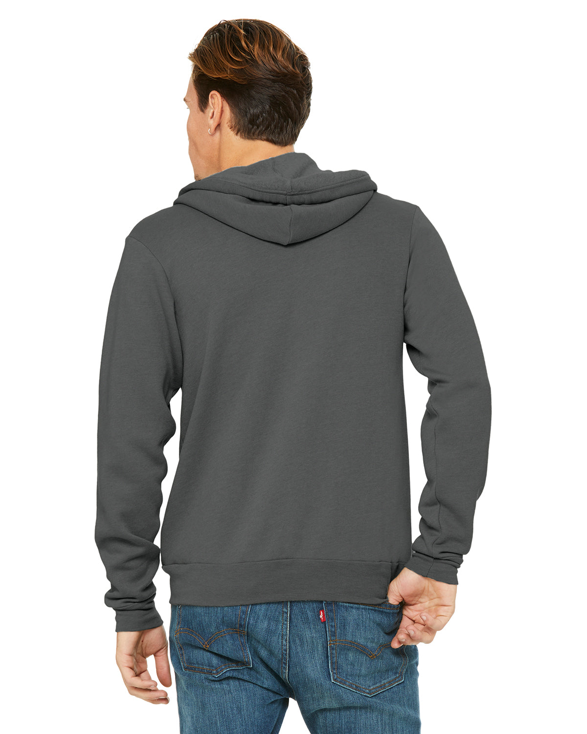 Unisex Poly-Cotton Sponge Fleece Full-Zip Hoodie - Asphalt