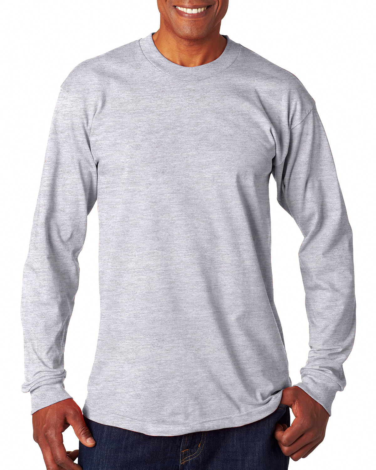 Unisex 100% Cotton Long Sleeve T-Shirt - Ash