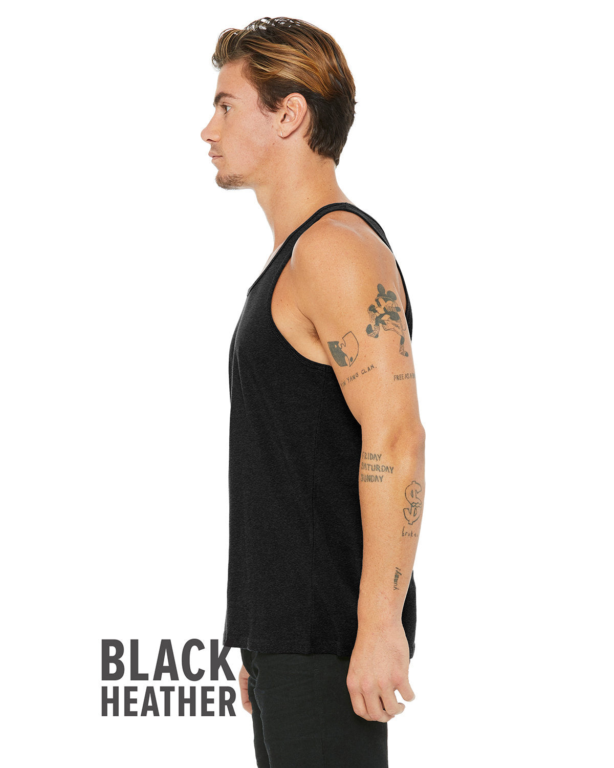 Unisex Heather CVC Tank - Heather Black