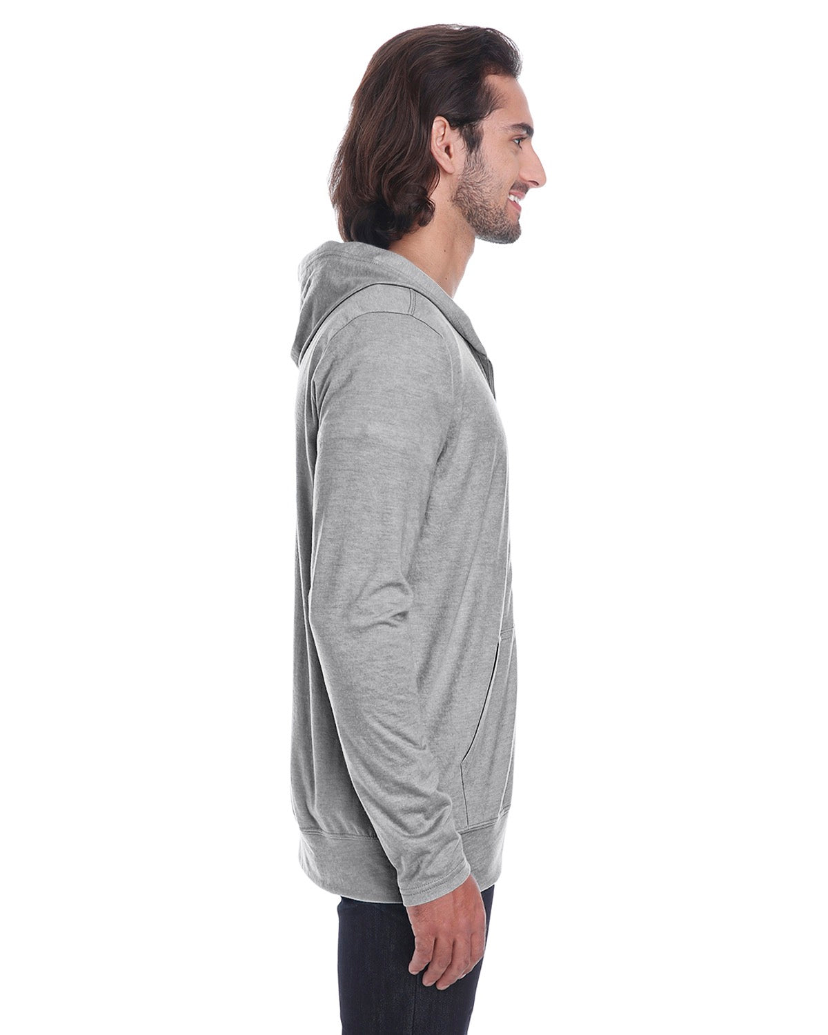 Unisex Triblend Full-Zip Jacket - Heather Gray