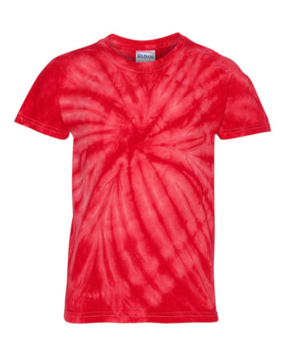 Youth Cyclone Vat-Dyed Pinwheel Short Sleeve T-Shirt - Red