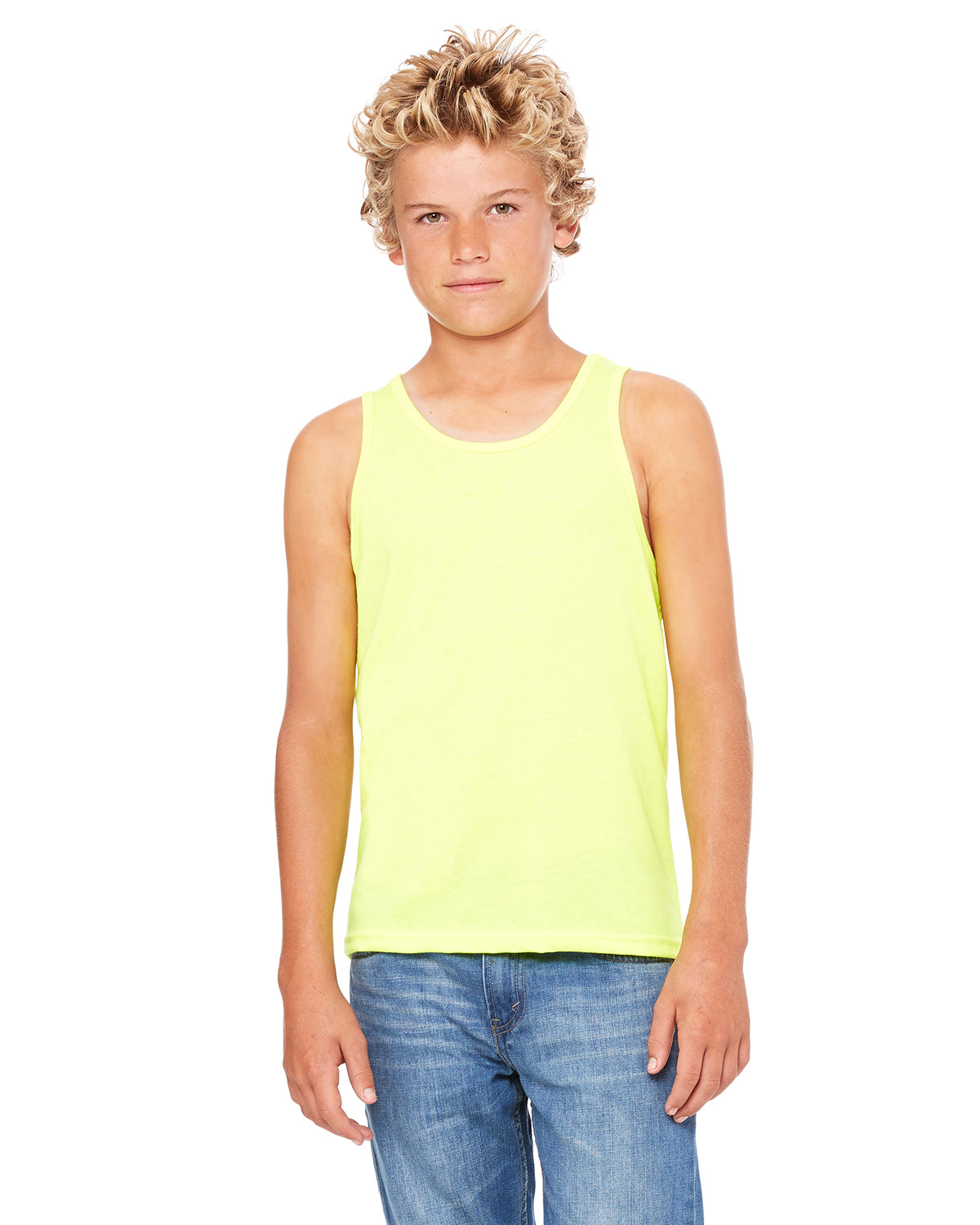 Youth Jersey Tank - Neon Yellow