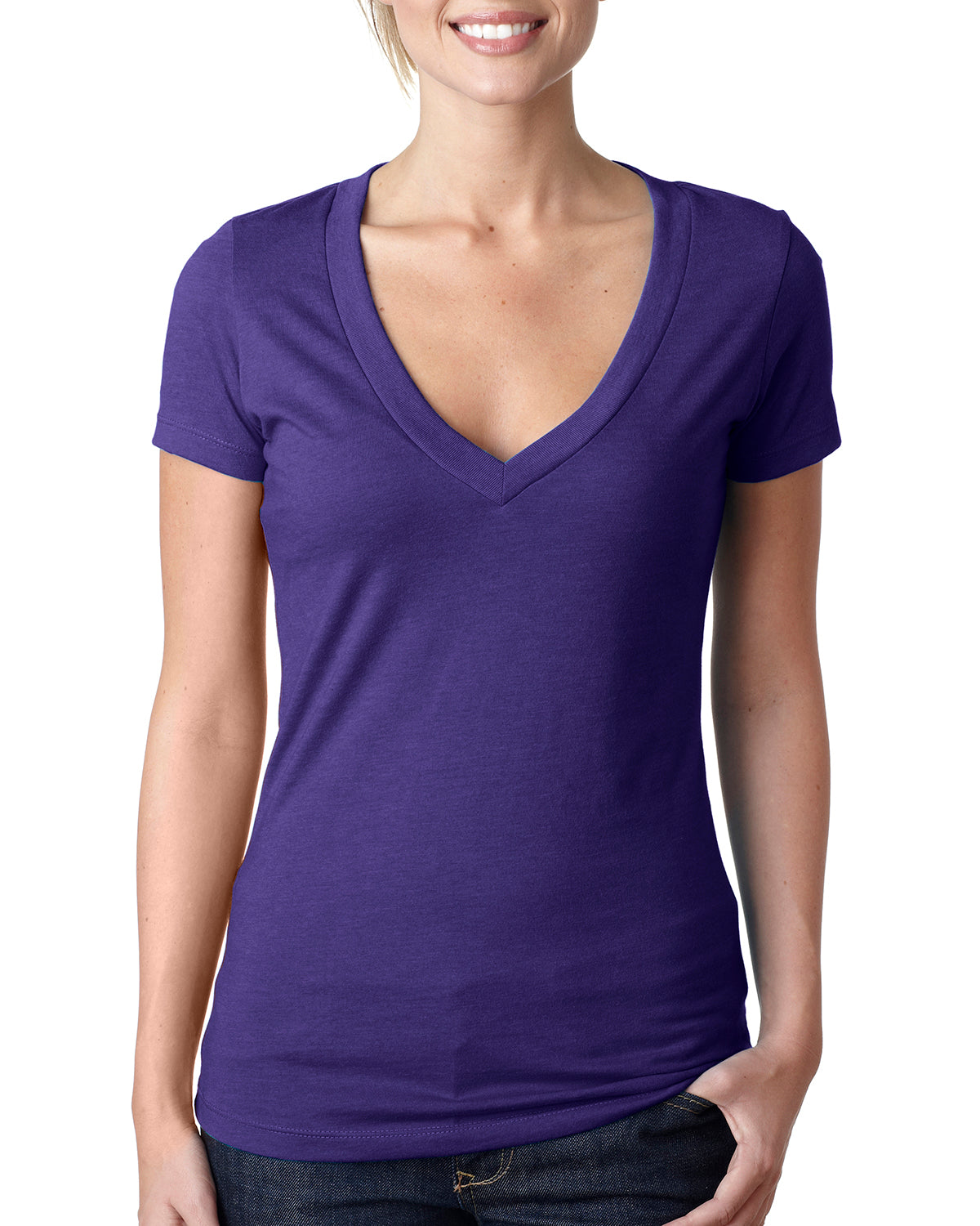 Women's CVC Deep V - Purple Rush